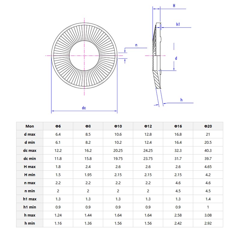 Dual Disc Self Locking Washer