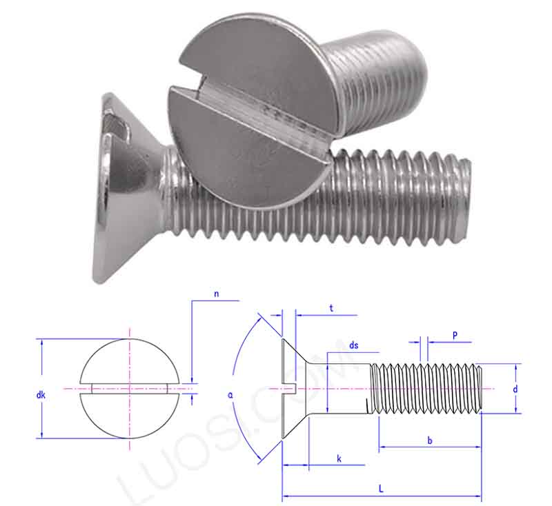rough slotted flat head bolt