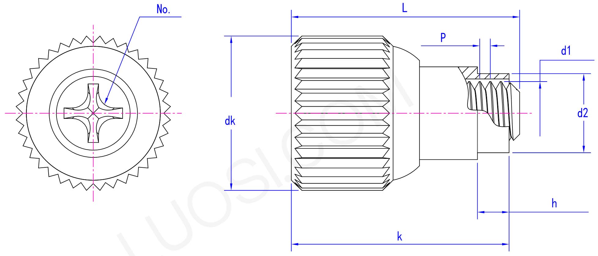 Knurled Head Spring Screws