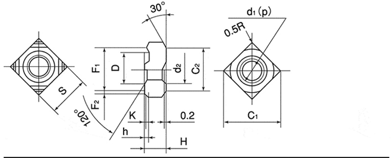 M8 Square Weld Nut