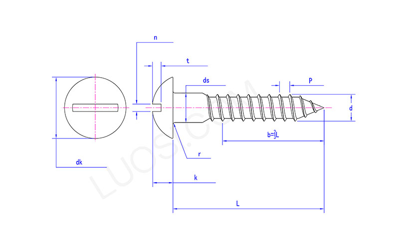 Slotted Round Head Wood Screw DIN 96