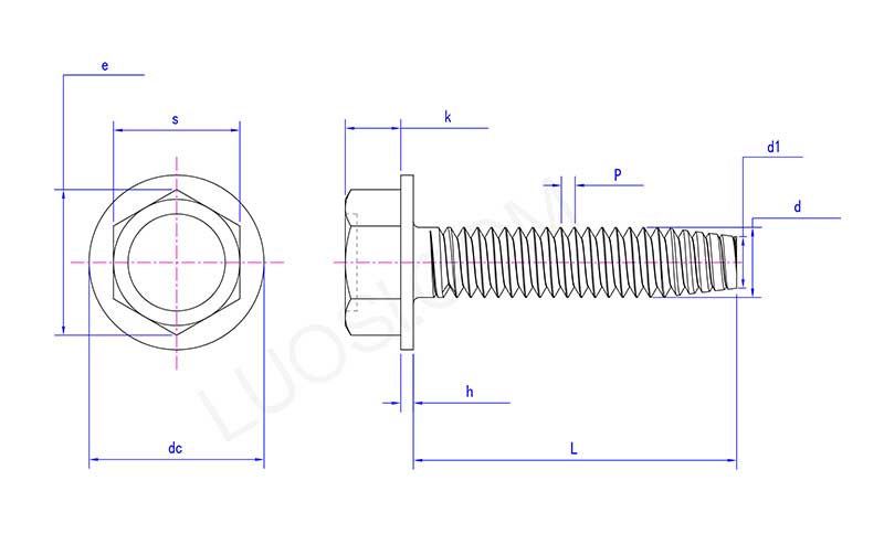 Hex Flange Head Self Cutting Concrete Anchor Bolt