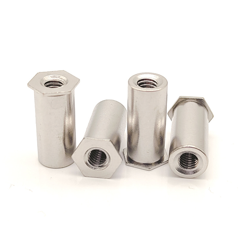 亜鉛青スルーホール六角リベットナット